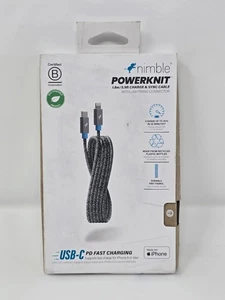 Câble USB-C vers Apple Nimble PowerKnit charge rapide 6 pieds écologique 6 pieds - Photo 1 sur 3