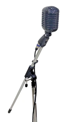 Retro Vintage Microphone with Stand – Classic Decorative Metal Grill Mic Gift. - Image 1 of 4