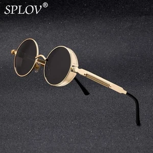 Herren Damen Vintage Gothic Steampunk Retro Runde HD Polarisierte Sonnenbrille - Bild 1 von 41