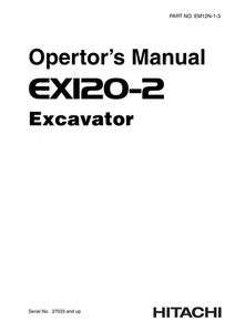 HITACHI EX120-2 EXCAVATOR OPERATORS MANUAL - Picture 1 of 8