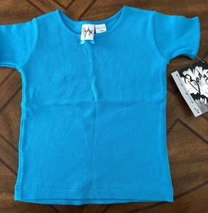NWT Girls Y2K Vintage Badge short sleeves top blue Size M/5 pullover 100% cotton - Picture 1 of 3