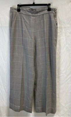 Ralph Lauren Womens Gray Plaid Flat Front Wide-Leg Casual Trouser Pants Size 8 - Изображение 1 из 4