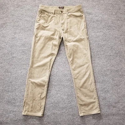 Pantalones de sarga Kirkland Signature para hombre 34x34 caqui 5 bolsillos algodón cepillado 7741740 * Foto 1 de 4