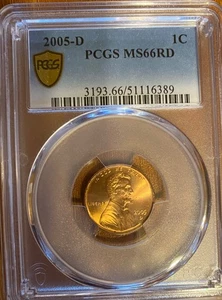 2005D Lincoln Penny GRADED MS66RD - Picture 1 of 5