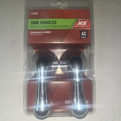 Ace Lever Chrome Sink Handles 4510855 Replacement for Moen Factory Sealed  - Image 1 of 3
