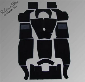 kompl. Teppich satz Triumph  TR3  1955-1957 Velours Schwarz Absatzschoner - Bild 1 von 1