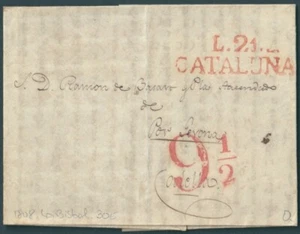 F-EX46259 ESPAÑA SPAIN 1808 STAMPLESS LA BISBAL BARCELONA TO CALELLA. - Picture 1 of 3