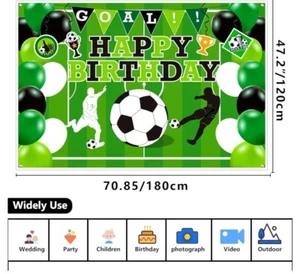 Happy Birthday Soccer Backdrop - Picture 1 of 4