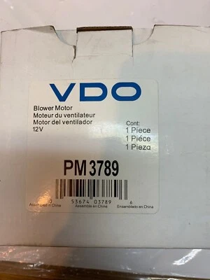 Motor de soprador HVAC VDO PM3789 novo em folha - Imagem 1 de 2