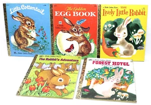Vintage Little Golden Book Bunny Rabbit Collection 5 - Picture 1 of 3
