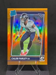 Caleb Farley 2021 Donruss Optic #249 Orange Prizm/199 Titans Rookie RC - Imagen 1 de 2