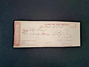 ~ ~ USA / LOUISIANA 1833 / ORIGINAL 3$ CHEQUE / AUTHENTIC - Picture 1 of 3