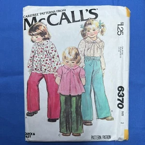 McCall's 6370 Toddlers Childrens Top Shirt Blouse Pants Size 1 Mostly Uncut - Picture 1 of 4