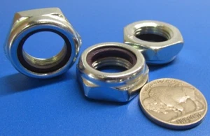Grade 8, Zinc, Nylon Insert Lock Nut,  RH, 5/8"-18 x 15/16" W x 25/64" H, 10 Pc - Picture 1 of 12