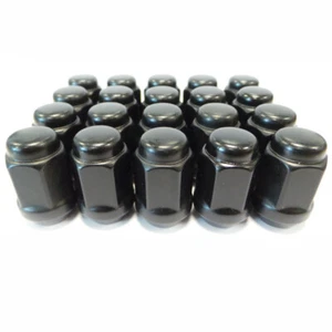 20 x Black Wheel Nuts Tapered Seated Aftermarket Wheels 14x1.5 fits DISCOVERY 4 - Picture 1 of 3