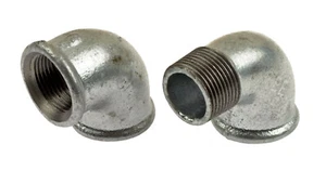 Malleable Iron Equal Elbow with Female/Female or Male/Female BSP Threads - Picture 1 of 3
