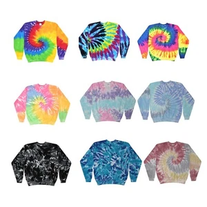 Batik mehrfarbig Rundhalsausschnitt Fleece Erwachsene klein bis 3XL 80 % Baumwolle Langarm  - Bild 1 von 19