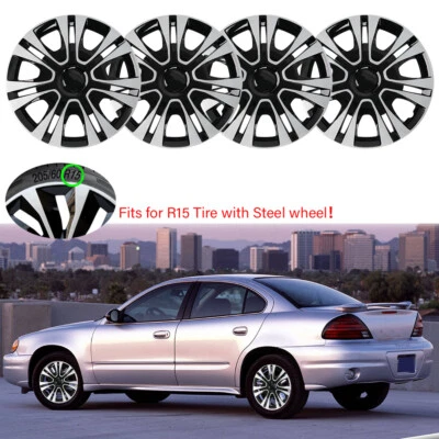 15" Set of 4 Hubcap Rim Wheel Cover Hub CapTire & Steel Rim For Pontiac Grand Am - Image 1 of 4