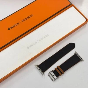 Hermes Apple Watch Podwójny pasek do skakania Czarny Złoty Nylon 46/45/44mm w pudełku JPN - Zdjęcie 1 z 8