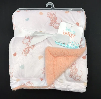 Disney Baby Blanket Minnie Mouse Daisy Duck Peach Sherpa - Image 1 of 4