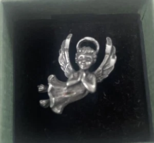 Zinn Präsenz Diamantschliff Pin Pinback betender Engel Revers Hut Krawattennadel 1 Zoll - Bild 1 von 1