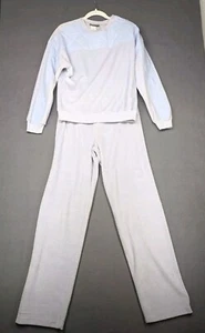 White Stag Tracksuit Size Large Lavender Blue Velour Set Velvet Quilted Vintage - Picture 1 of 22