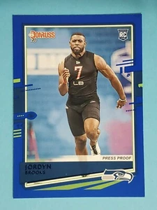 2020 Panini Donruss BLUE PRESS PROOF RC Jordyn Brooks Seattle Seahawks #257 - Picture 1 of 2