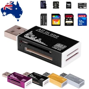 Portable USB2.0 All In One Micro SD M2 TF MMC SDHC MS Memory Card Reader - Picture 1 of 3