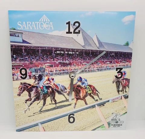 2017 SOUVENIR FOXWOODS CASINO 25 YEARS SARATOGA HORSE RACING WALL CLOCK NEW Cover