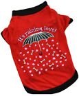 It's Raining Love Printed Small Dog Pet Top Red Xs
