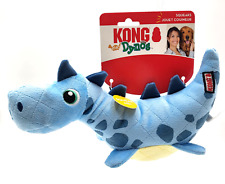 KONG Dynos Roars Md/Lg Blue Plush Toss Tug & Shake Dog Toy 12x5"
