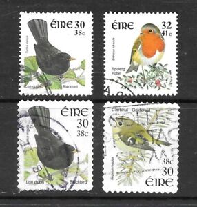 IRELAND 2001 BIRD ISSUES IN DUAL CURRENCY (SG 1424-25 & 1430-31) USED