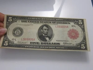 1914 Large $5 Red Seal FRN San Francisco #L569976A - Picture 1 of 14