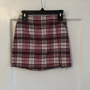 Art Class Girls Pink/Raspberry Plaid Mini Skirt, Medium - Picture 1 of 4