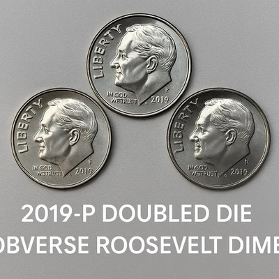2018-P Roosevelt Dime – Strong DDO & DDR – Doubled Date, Motto, Reverse Lot Of 3 - Image 1 of 4