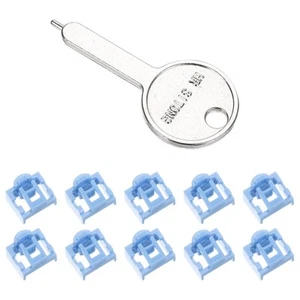 10pcs Port Blocker Locking RJ45 Port/Dust PC Blocker with Coded Key,Blue - Zdjęcie 1 z 5