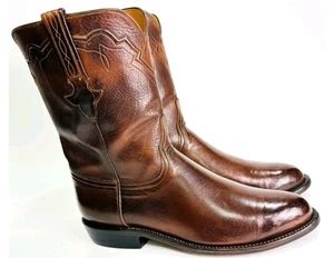 Lucchese Classics handgefertigte braune bestickte Lederstiefel für Herren Größe 9,5 - Bild 1 von 11