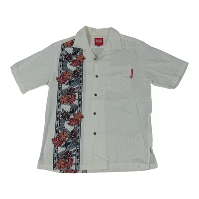 Camisa Hawaiana Mango Para Hombres S Blanca Floral Hibisco Okinawa Campamento Japón Foto 1 de 4