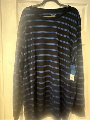 Foundry Hombre Talla 3XL ¡NUEVO CON ETIQUETAS! ¡Camisa rica en algodón manga larga a rayas azul negra! Foto 1 de 4