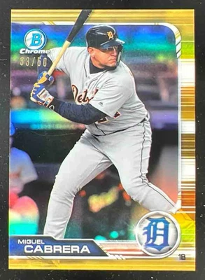 2019 Bowman Chrome Gold Refractor #23 Miguel Cabrera /50 - Image 1 of 2