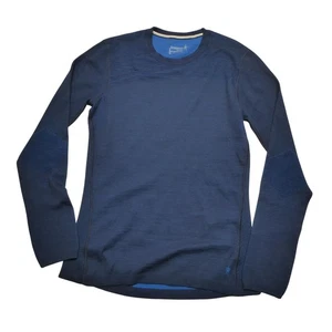 Smartwool Shirt Mens Small Blue Intraknit 200 Merino Wool Base Layer Crewneck - Picture 1 of 8