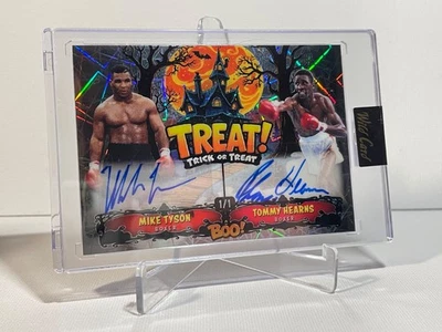 Mike Tyson & Tommy Hearns 2025 Wild Card Haunted Hits BOO Treat 1/1 Dual Auto - Image 1 of 3