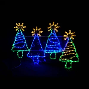 Christmas LED Motif 4pcs Christmas Trees 76x110cm Outdoor Display - Picture 1 of 1
