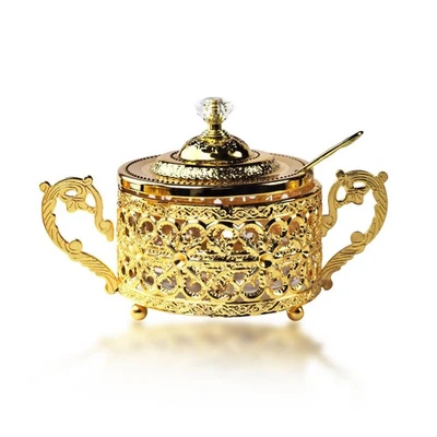 Azúcarero, Azúcar Turco con Tapa y Cuchara para Caramelo Galleta Miel, Gol... Foto 1 de 4