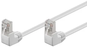 Câble réseau CAT 5e, coudé à 90°, U/UTP ; CAT 5-0100 U/UTP (2x90°) white 1m - Photo 1/1