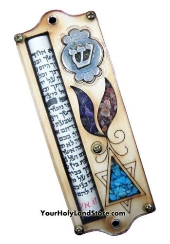 Estrella de David Mezuzá con pergamino Foto 1 de 1