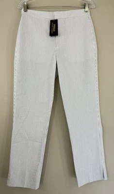 Polo Ralph Lauren Seersucker Pants Women’s 2 Blue / White Striped MSRP $228 - Image 1 of 4