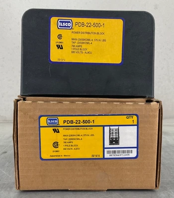 NEW ILSCO PDB-22-500-1 ALU/COP DISTRIBUTION BLOCK 760 A 1P 600V