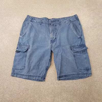 Shorts masculino Superdry 34 azul denim carga utilitário lavagem ripstop externo W34 - Imagem 1 de 4