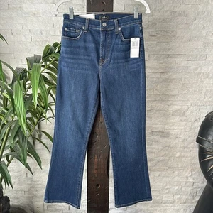 7 For All Mankind “High Waist Slim Kick” Blue Denim Jeans Size 27 NWT - Picture 1 of 11